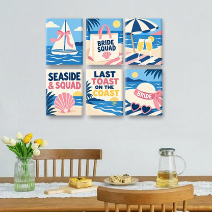 6 Mini Paintings | Toast on the Coast Set