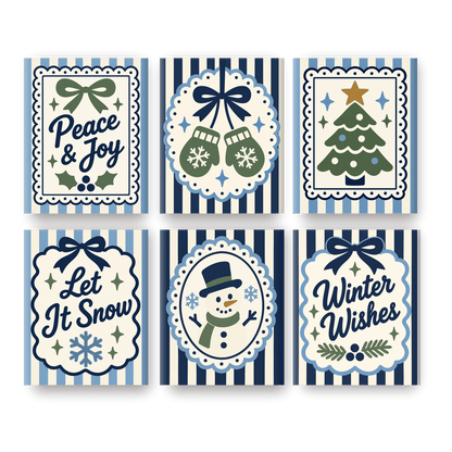 6 Mini Paintings | Kerst Wensen Set