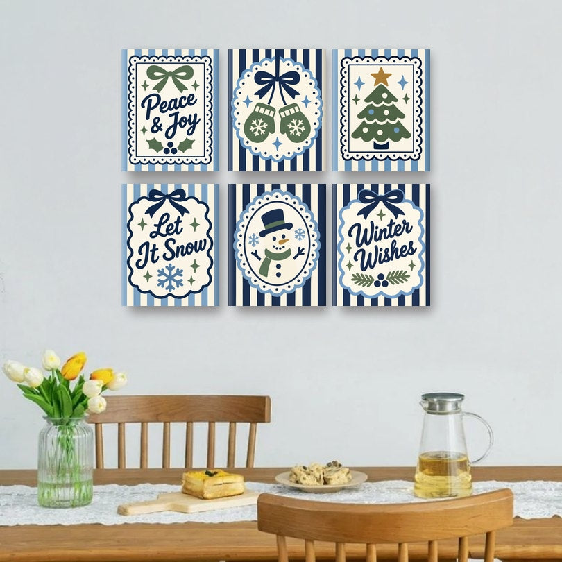 6 Mini Paintings | Kerst Wensen Set