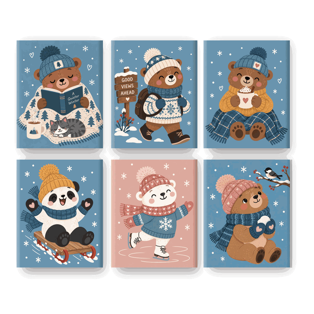 6 Mini Paintings | Een Rustiger Winter Set