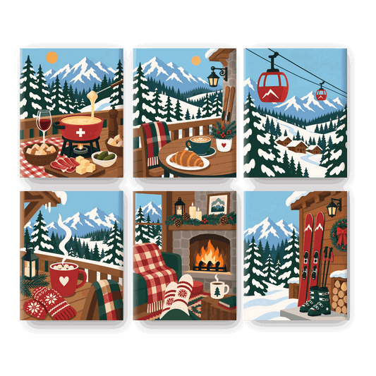 6 Mini Paintings | Alpine Fondue Set