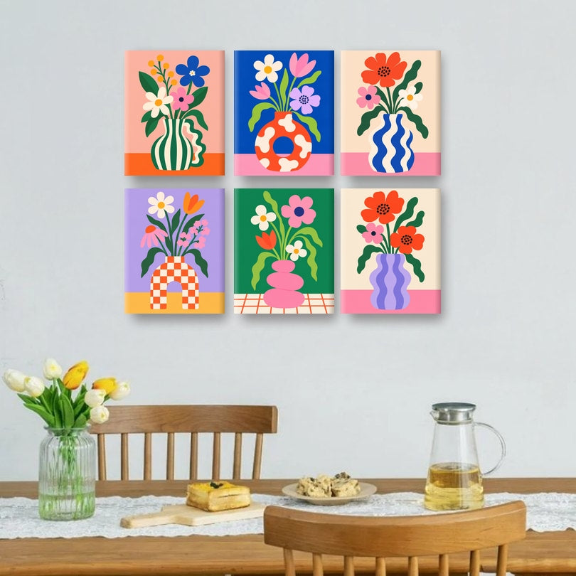 6 Mini Paintings | Gedurfde Bloesems Set