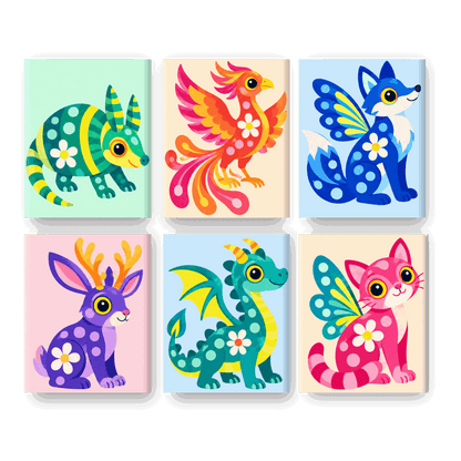 6 Mini Paintings | Alebrijes Set