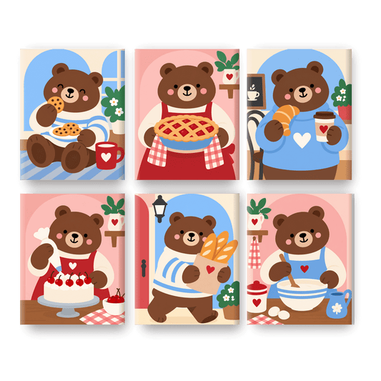 6 Mini Paintings | Bakkersberen Set