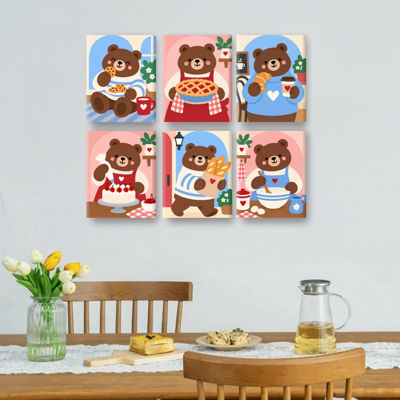 6 Mini Paintings | Bakkersberen Set