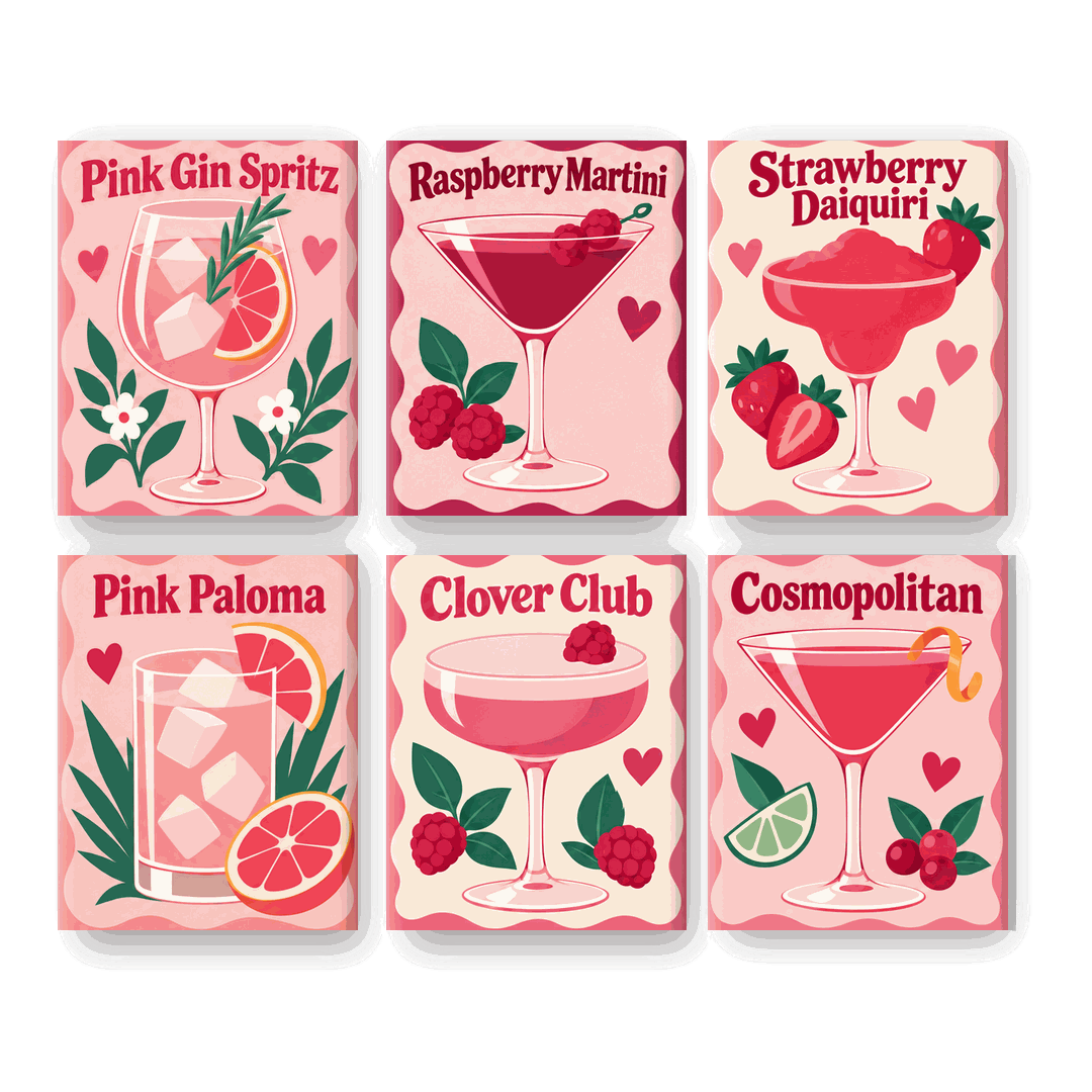 6 Mini Paintings | Blozende Cocktails Set