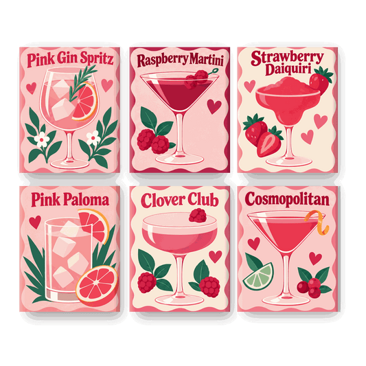 6 Mini Paintings | Blozende Cocktails Set
