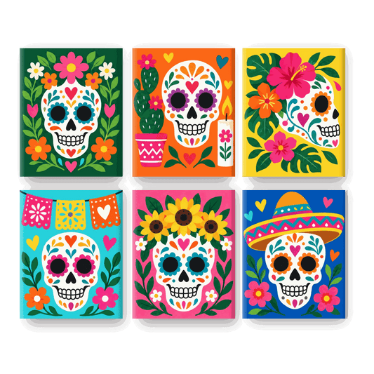 6 Mini Paintings | Calavera Carnaval Set