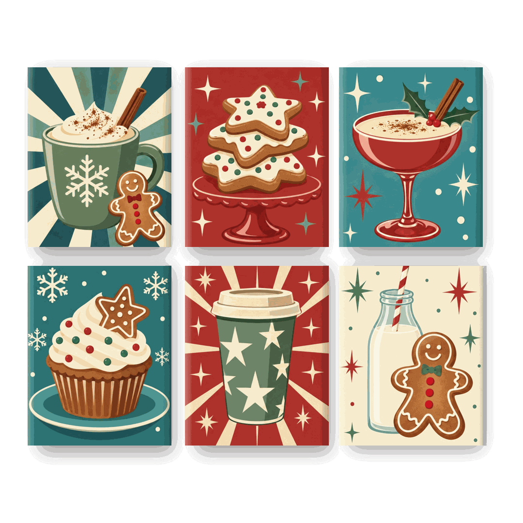 6 Mini Paintings | Feestelijke Slokjes Set