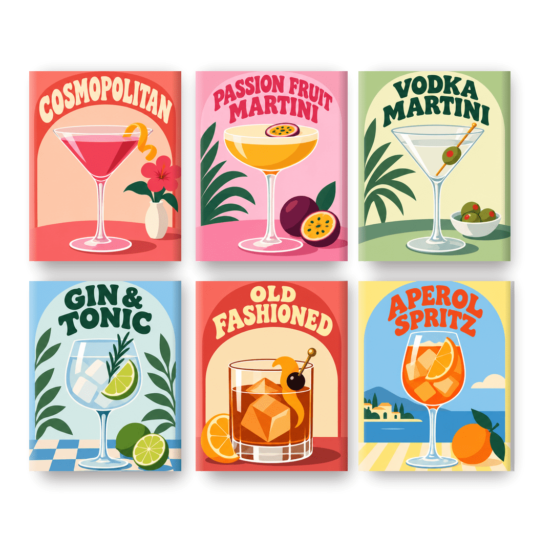 6 Mini Paintings | Groovy Cheers Set