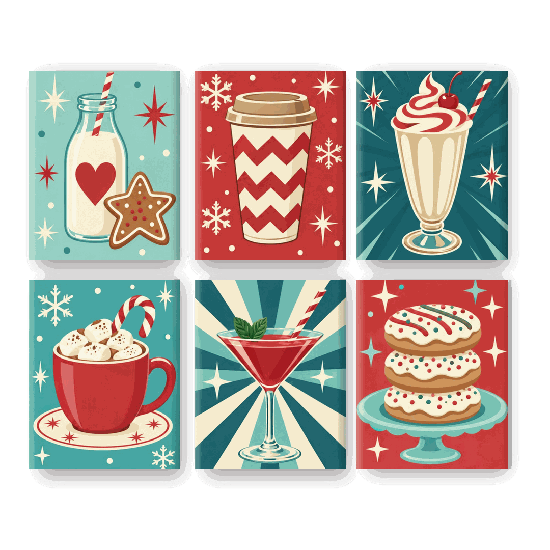 6 Mini Paintings | Vrolijke Slokjes Set
