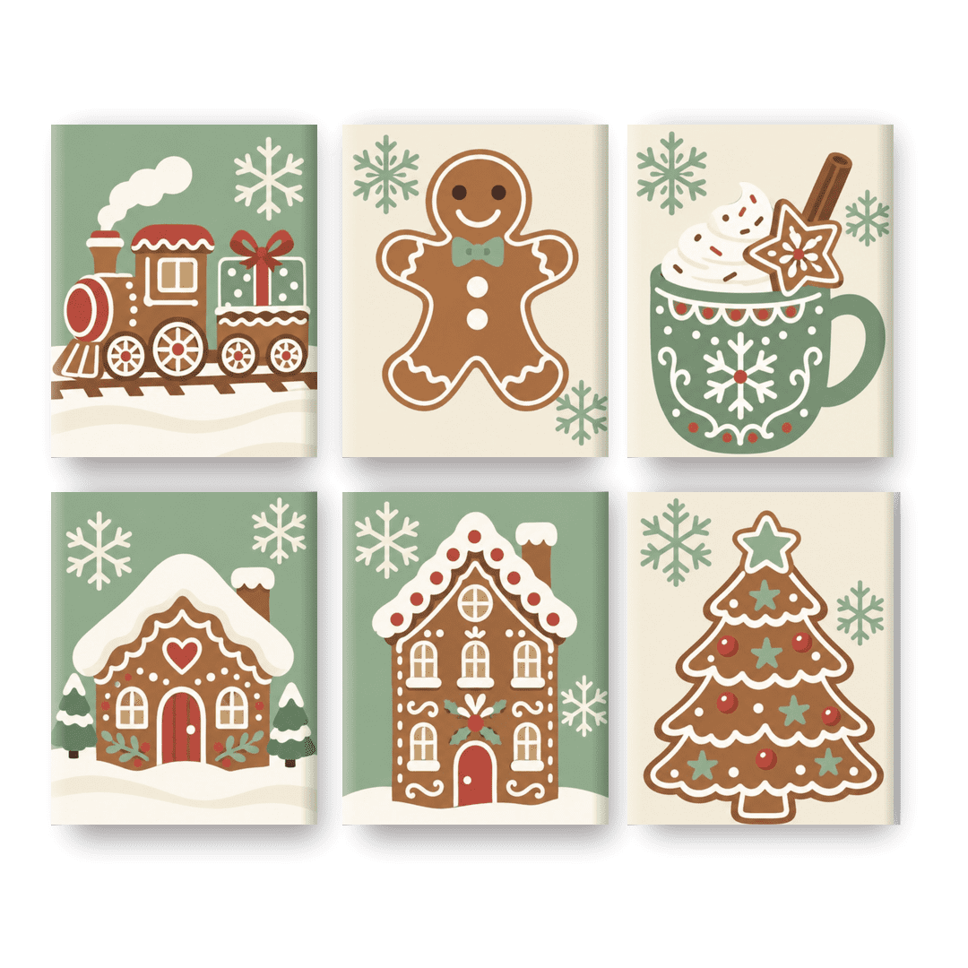 6 Mini Paintings | Minty Peperkoek Set