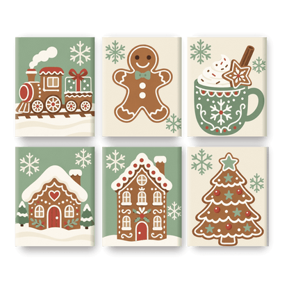 6 Mini Paintings | Minty Peperkoek Set