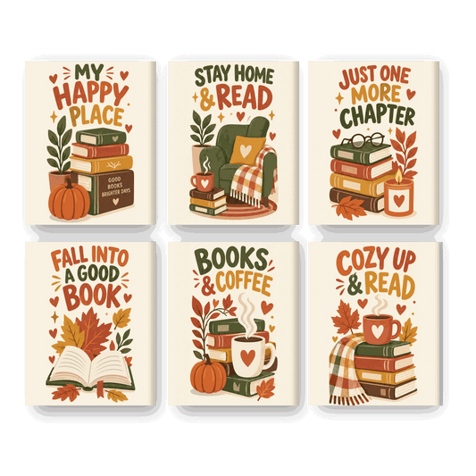 6 Mini Paintings | Pompoen Kruid Pagina's Set