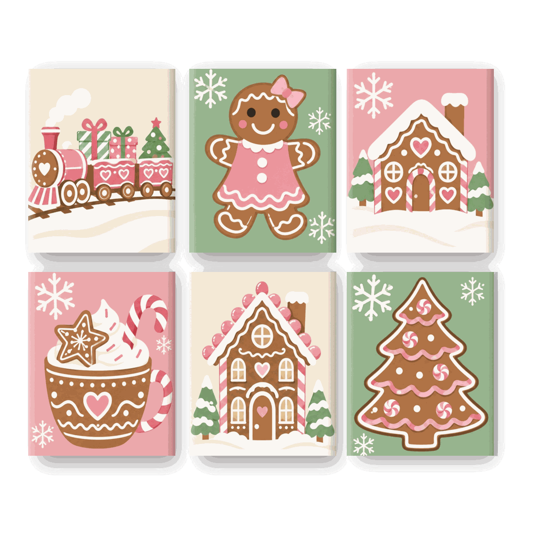 6 Mini Paintings | Suikerpruim Kerst Set