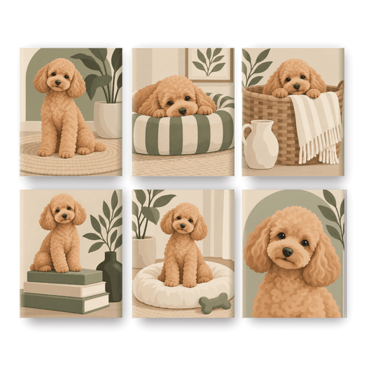 6 Mini Paintings | Zoet Poedel Leven Set