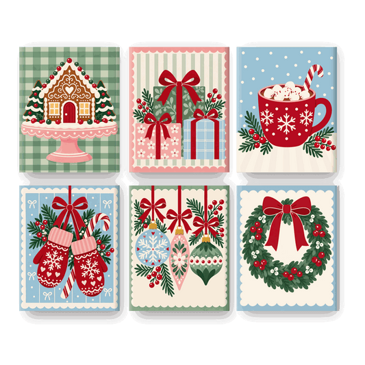 6 Mini Paintings | Kerst Wanten Set