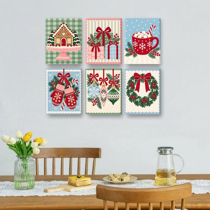 6 Mini Paintings | Kerst Wanten Set