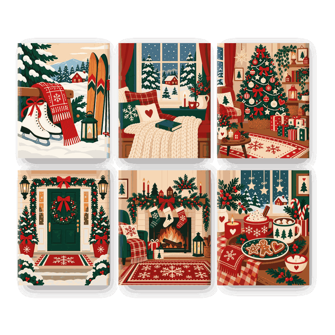 6 Mini Paintings | Winter Avonturen Set