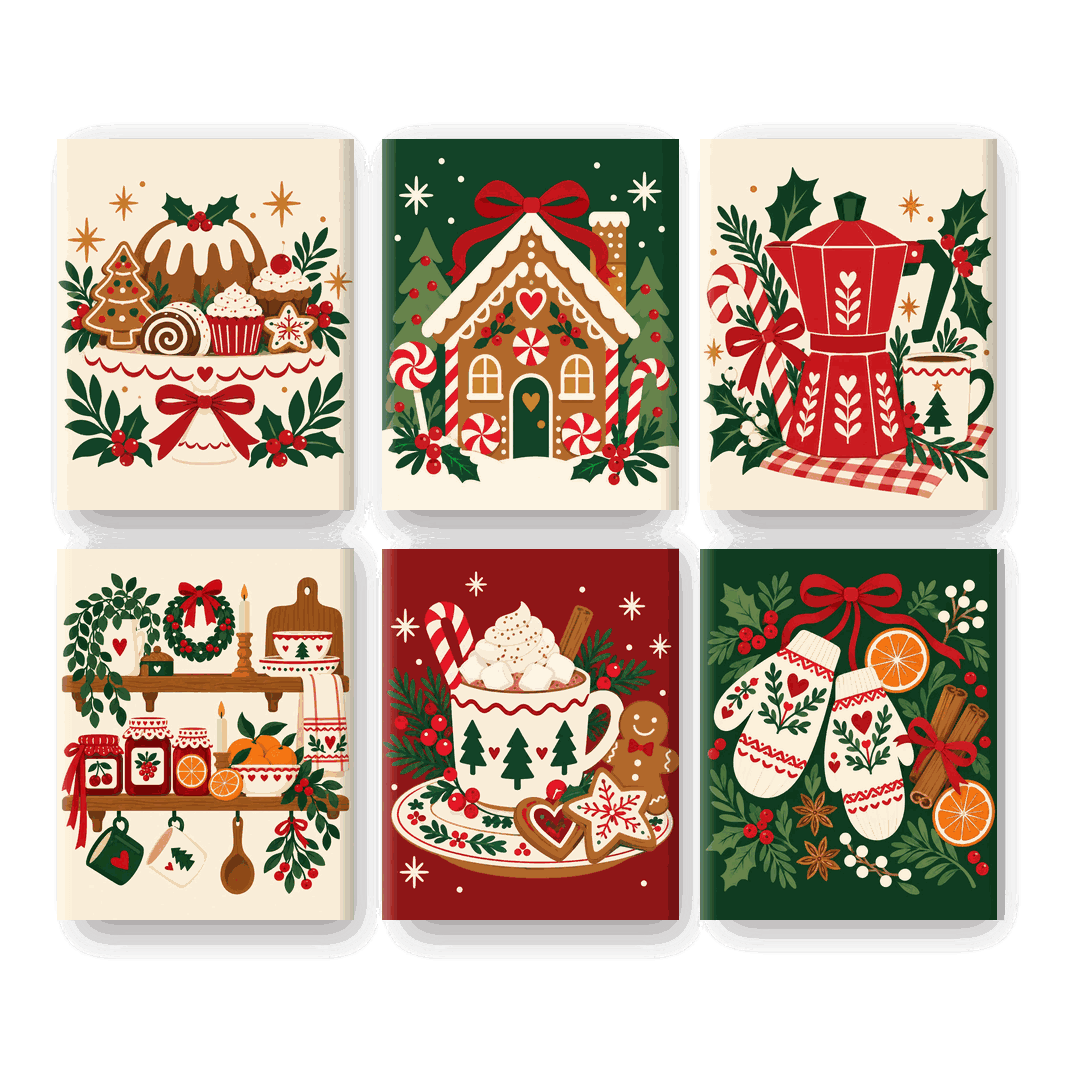 6 Mini Paintings | Kerst Snoepjes Set