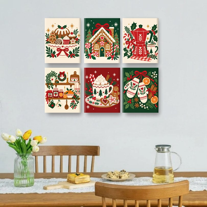 6 Mini Paintings | Kerst Snoepjes Set