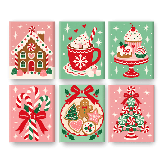 6 Mini Paintings | Snoep Peperkoekhuisje Set