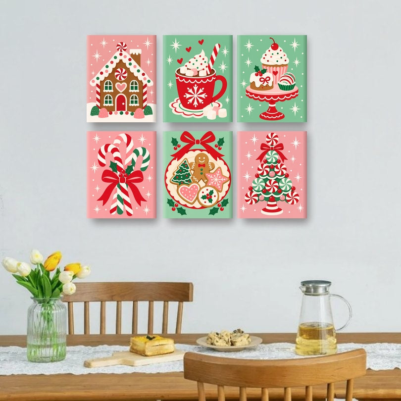 6 Mini Paintings | Snoep Peperkoekhuisje Set