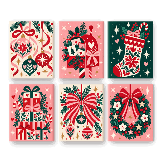 6 Mini Paintings | Feestelijke Kerstballen Set