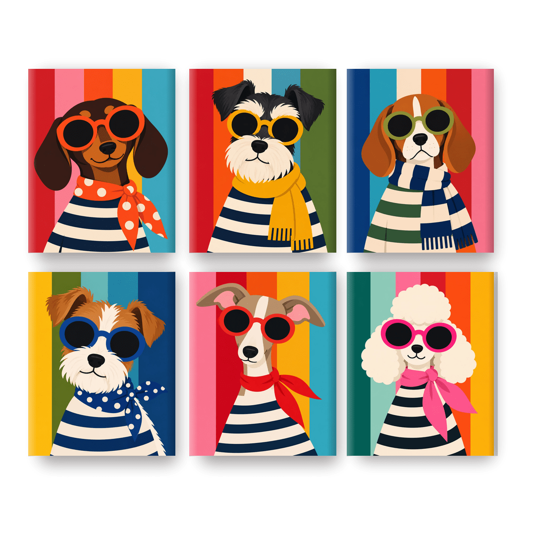 6 Mini Paintings | Groovy Tekkel Set