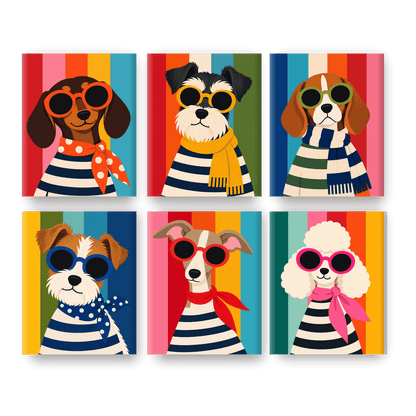 6 Mini Paintings | Groovy Tekkel Set