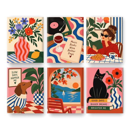6 Mini Paintings | Gedurfde Bloemenvaas Set