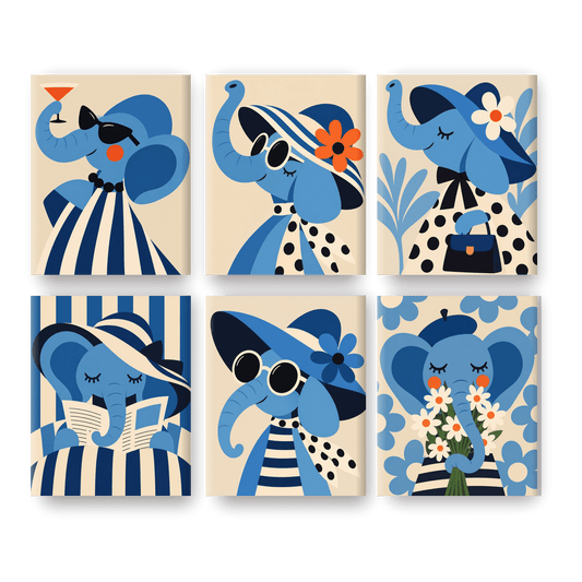 6 Mini Paintings | Cocktail Olifant Set