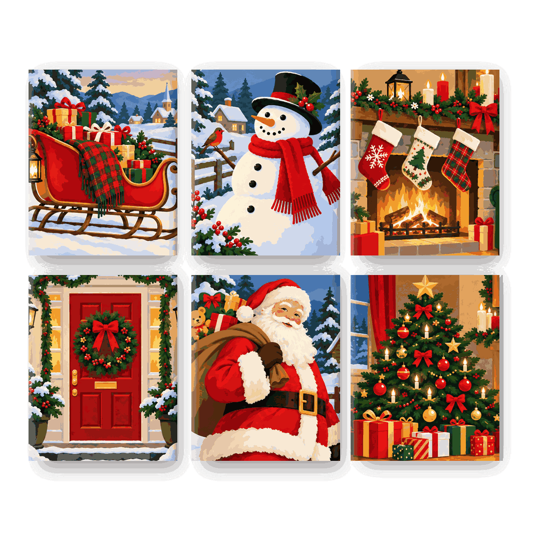 6 Mini Paintings | Kerst Magische Momenten Set