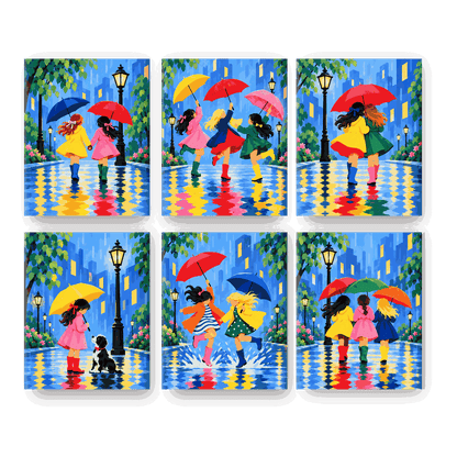 6 Mini Paintings | Dansen in de Regen Set