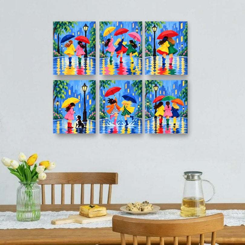 6 Mini Paintings | Dansen in de Regen Set