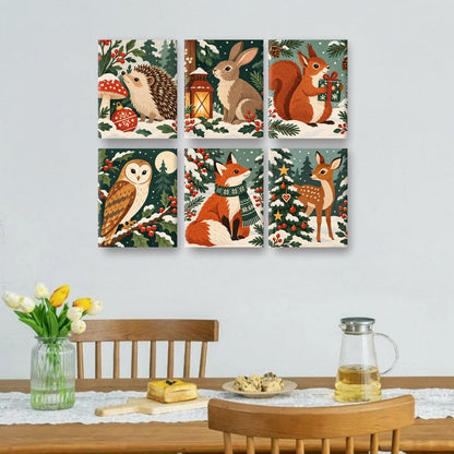6 Mini Paintings | Bos Kerst Set