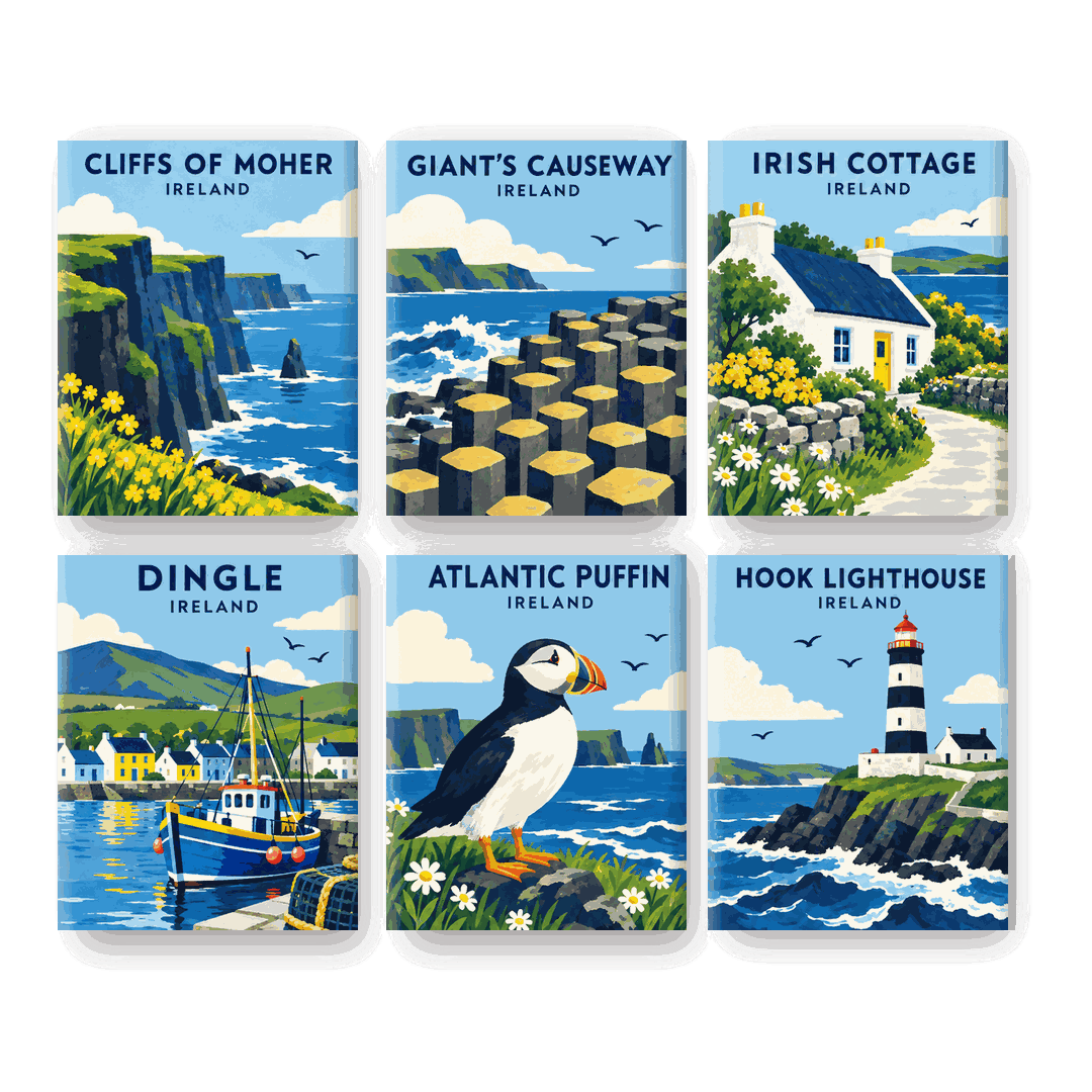 6 Mini Paintings | Ierse Kust Charme Set