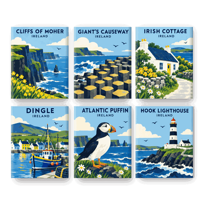 6 Mini Paintings | Ierse Kust Charme Set