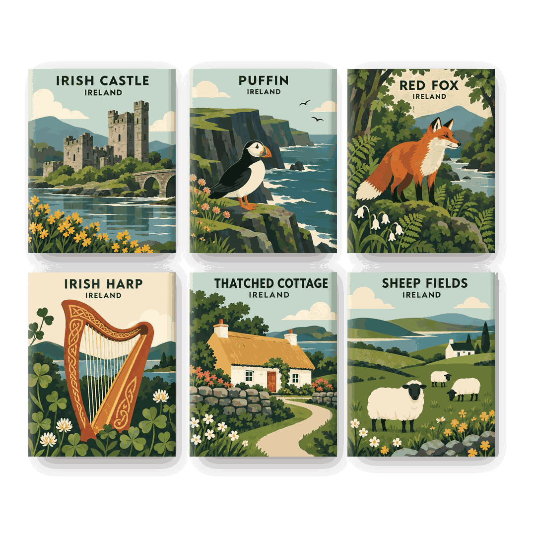 6 Mini Paintings | Ierse Volksverhalen Set