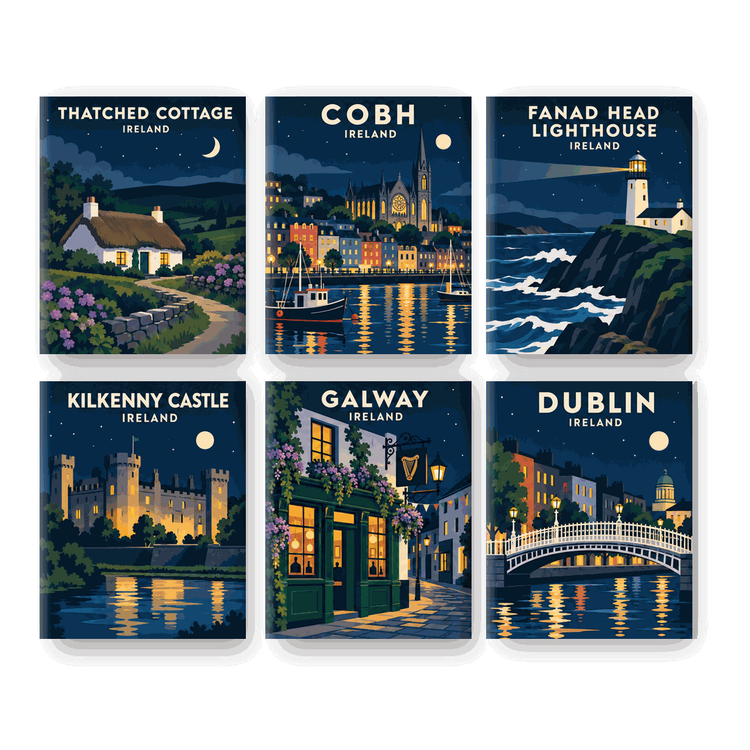 6 Mini Paintings | Ierse Nachten Set