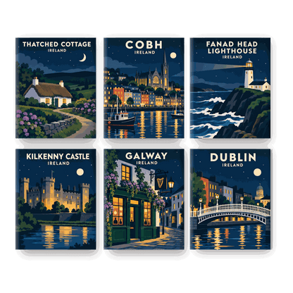 6 Mini Paintings | Ierse Nachten Set