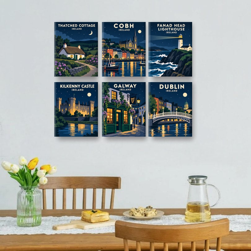 6 Mini Paintings | Ierse Nachten Set