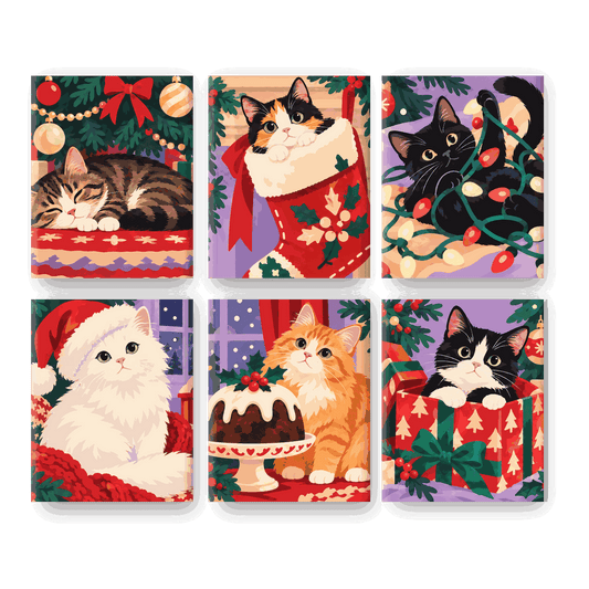 6 Mini Paintings | Purrfect Kerst Set
