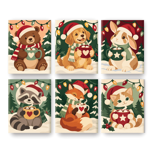 6 Mini Paintings | Kerst Wasbeer Set