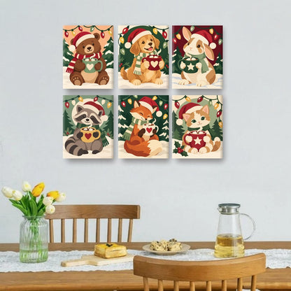 6 Mini Paintings | Kerst Wasbeer Set