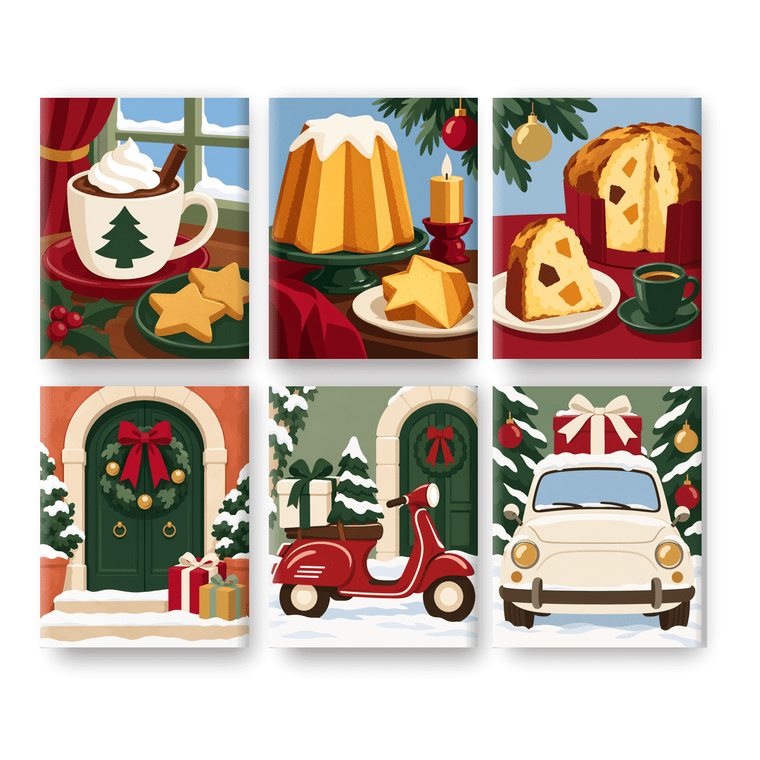 6 Mini Paintings | Kerst Warme Chocolademelk Set