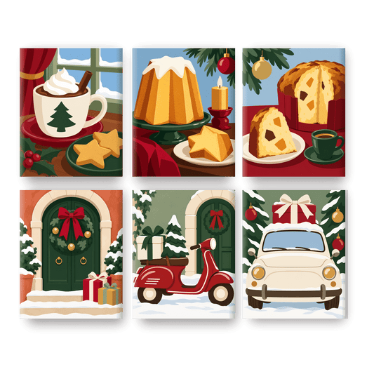 6 Mini Paintings | Kerst Warme Chocolademelk Set