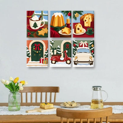 6 Mini Paintings | Kerst Warme Chocolademelk Set