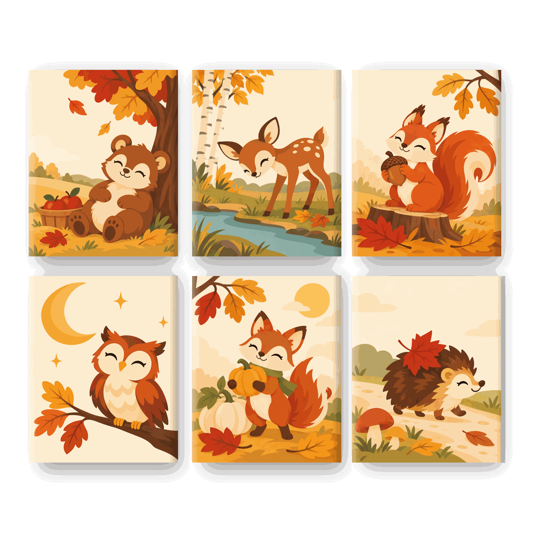 6 Mini Paintings | Herfst Beer Dutje Set