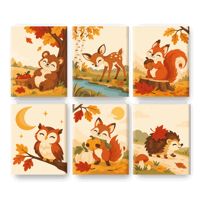 6 Mini Paintings | Herfst Beer Dutje Set